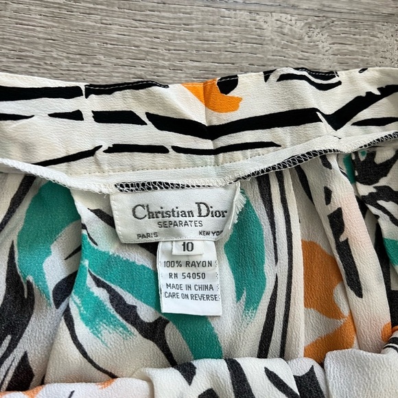 Vintage Christian Dion Separates outfit Skirt & button up shirt size 10 Rayon - Picture 7 of 8